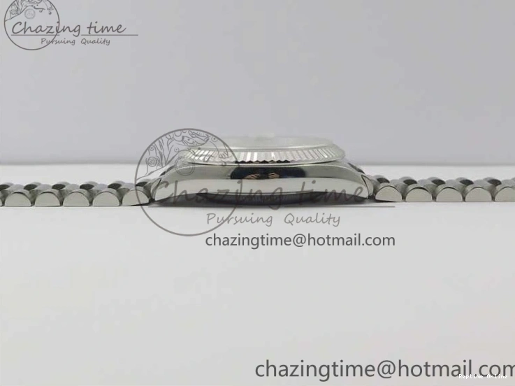 0521 Day-Date 36 SS 128239 Bp Maker Best Edition White MOP Dial Crystral Markers on President Bracelet FlexibleFit 3153